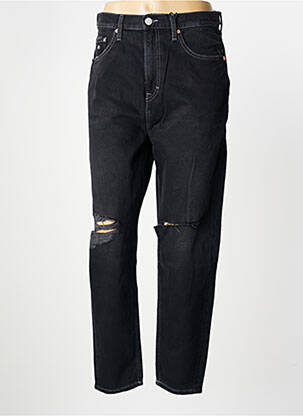 Jean coupe mom effet usé délavé taille haute noir TOMMY HILFIGER femme