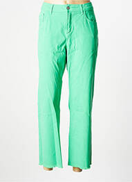 Pantalon 7/8 taille haute taille haute vert SIGNE NATURE femme