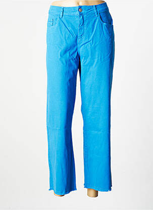 Pantalon 7/8 taille haute taille haute bleu SIGNE NATURE femme