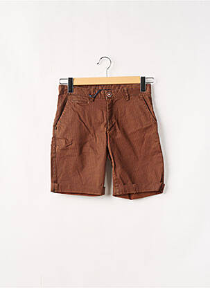 Short fermeture zippée sous rabat boutonné taille normale marron RECYCLED ART WORLD homme