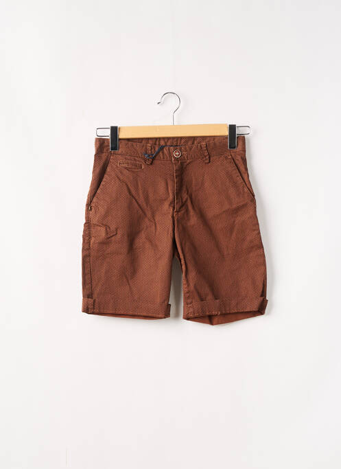 Short fermeture zippée sous rabat boutonné taille normale marron RECYCLED ART WORLD homme