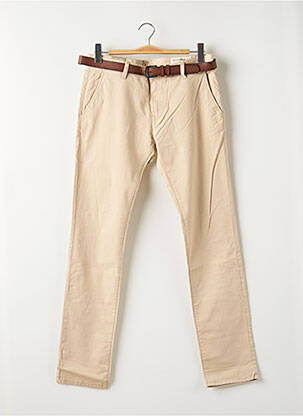 Pantalon chino stretch taille normale beige TOM TAILOR homme