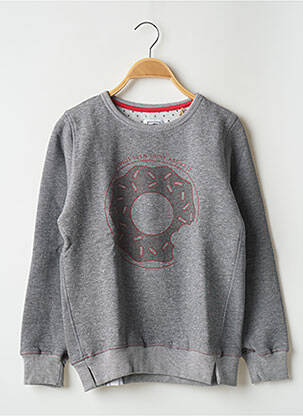 Sweat-shirt sérigraphie floquée manches longues gris CHILLAROUND fille