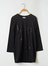 Robe courte col rond manches longues noir CHILLAROUND fille