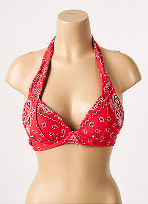 Haut de maillot de bain stretch haut soutien-gorge push-up rouge BANANA MOON femme
