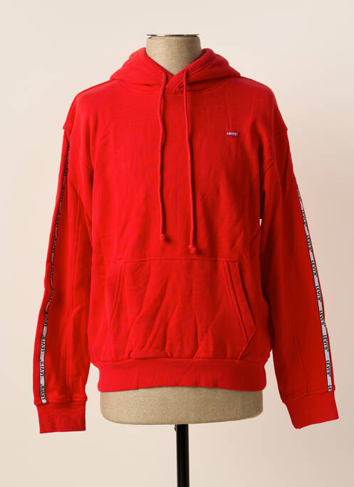 Sweat-shirt à capuche tissage jersey manches longues rouge LEVIS homme