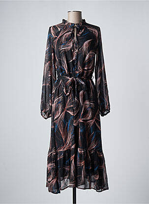 Robe longue manches longues manches longues noir MOLLY BRACKEN femme