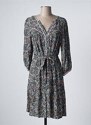 Robe mi-longue coupe fluide manches longues noir GARCIA femme