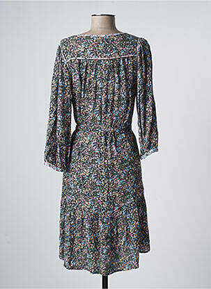 Robe mi-longue imprimé fleurs manches longues noir GARCIA femme