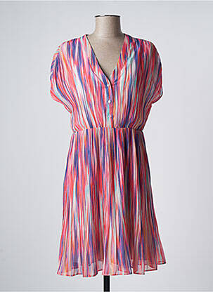 Robe mi-longue manches courtes manches courtes rose MOLLY BRACKEN femme