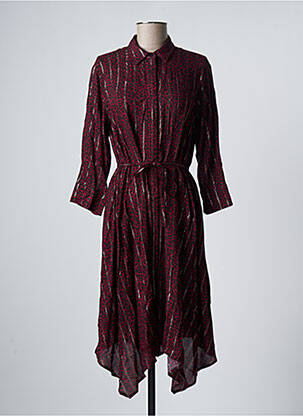Robe mi-longue manches longues manches longues rouge LPB femme