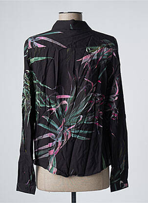 Chemisier tissage crêpe manches longues noir LPB femme