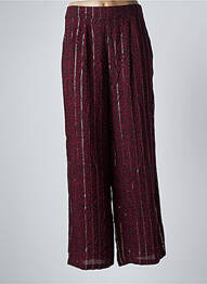 Pantalon large fermeture zip latéral taille haute rouge LPB femme