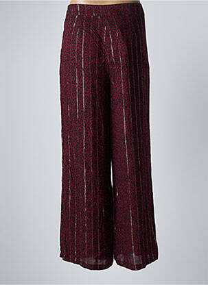 Pantalon large fermeture zip latéral taille haute rouge LPB femme