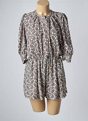 Combishort fermeture boutonnée sur le devant manches 3/4 vert SEE U SOON femme