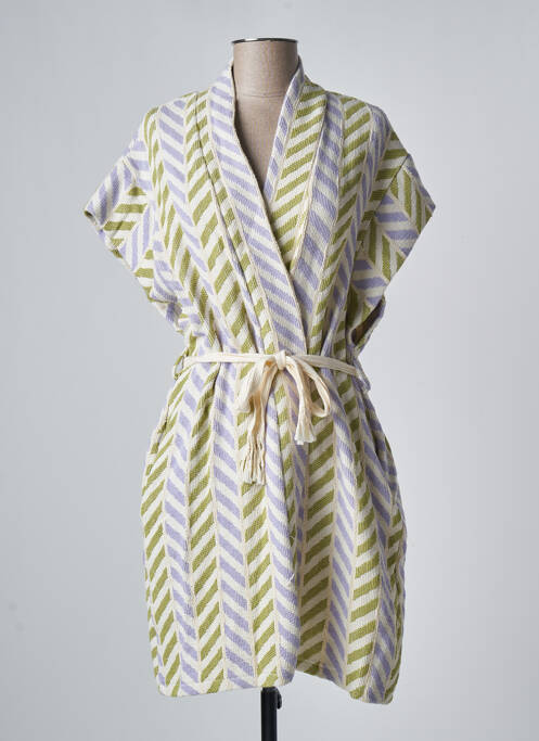 Veste kimono vert BISCOTE pour femme