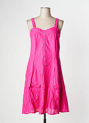 Robe mi-longue doublure fines bretelles rose KATMAI femme