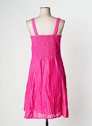 Robe mi-longue doublure fines bretelles rose KATMAI femme
