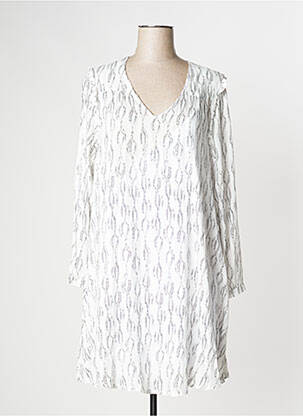 Robe courte manches longues manches longues blanc ÉTYMOLOGIE femme
