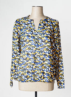 Blouse poignets boutonnés avec fente manches longues jaune MD'M femme
