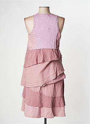 Robe mi-longue col rond fines bretelles rose MADO ET LES AUTRES femme