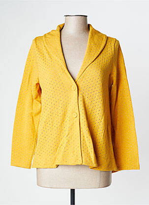 Gilet manches longues stretch jaune MALOKA femme