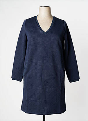 Robe mi-longue manches longues manches longues bleu ÉTYMOLOGIE femme