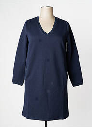 Robe mi-longue manches longues manches longues bleu ÉTYMOLOGIE femme