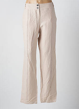 Pantalon droit tissage popeline taille normale beige MADO ET LES AUTRES femme