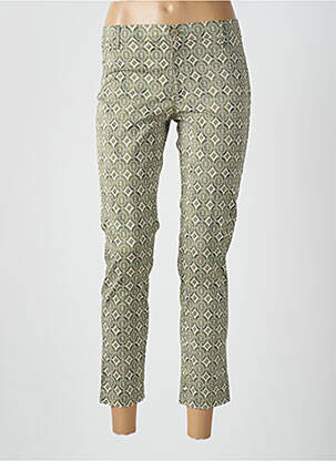 Pantalon 7/8 stretch taille normale vert WALTRON femme