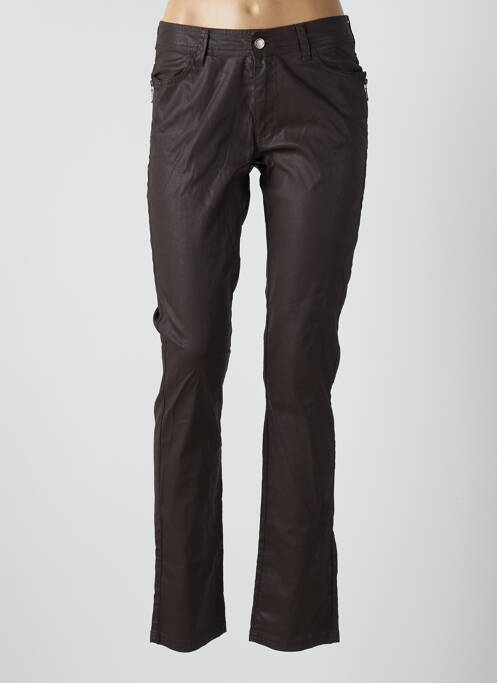 Pantalon slim tissage enduit taille normale marron MADO ET LES AUTRES femme
