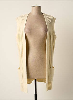 Gilet sans manche coupe droite beige MCM femme