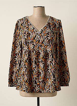 Blouse imprimé fantaisie manches longues noir ACBELLE femme