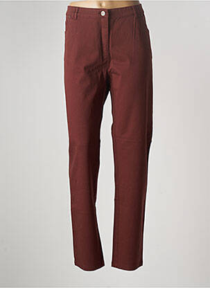 Pantalon slim tissage popeline taille normale rouge AGATHE & LOUISE femme