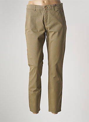 Pantalon chino tissage popeline taille normale marron KANOPE femme