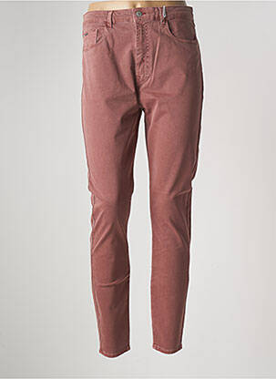 Pantalon slim tissage popeline taille normale marron KANOPE femme