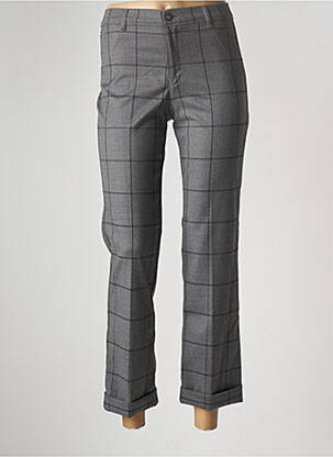 Pantalon 7/8 fermeture zippée sous rabat boutonné taille normale gris WALTRON femme