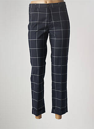 Pantalon 7/8 fermeture zippée sous rabat boutonné taille normale bleu WALTRON femme