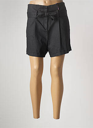 Short fermeture zippée sous rabat avec crochet taille haute noir KANOPE femme
