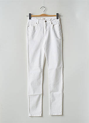 Pantalon slim tissage popeline taille normale blanc KANOPE femme