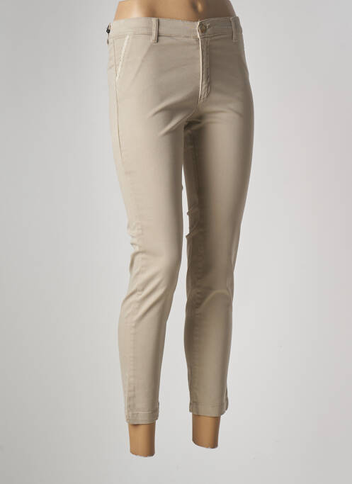Pantalon 7/8 stretch taille normale marron WALTRON femme