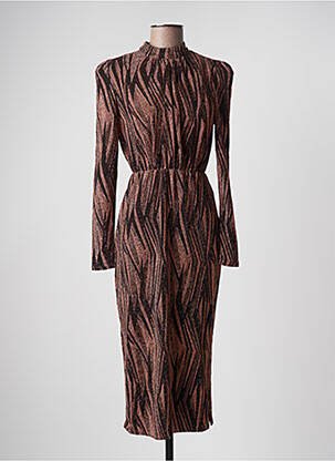 Robe mi-longue manches longues manches longues rose Y.A.S femme