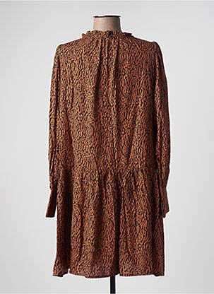 Robe courte coupe évasée manches longues marron ESCANDELLE femme