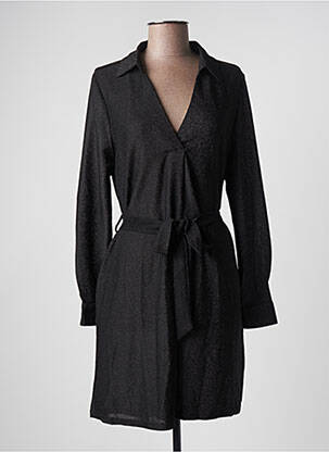 Robe courte manches longues manches longues noir KILKY femme