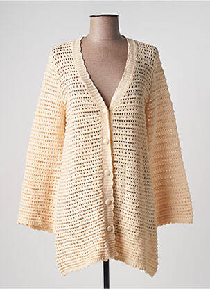 Gilet manches longues stretch beige FEELHOO femme