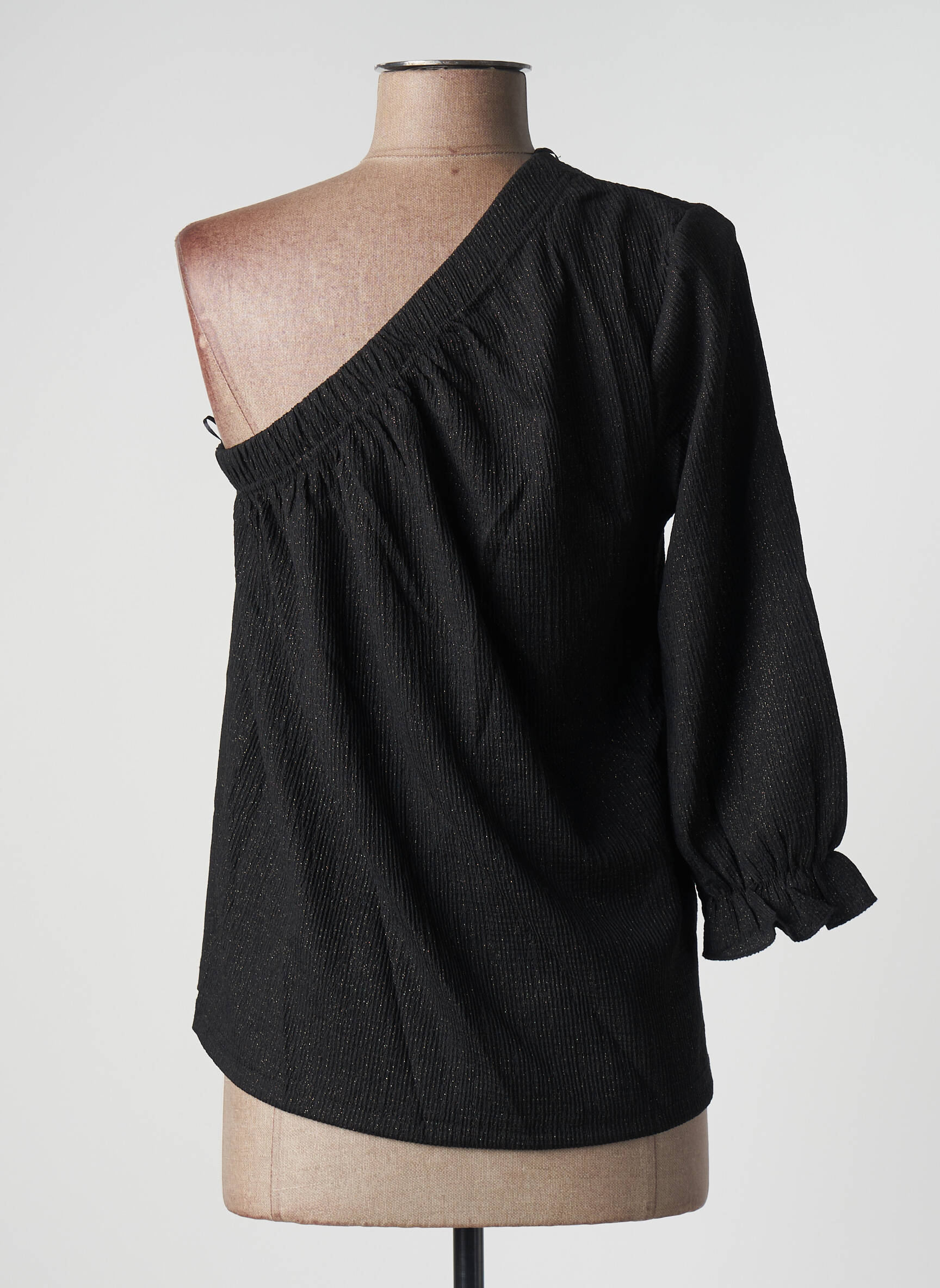 Top coupe fluide manches 3/4 noir ATELIER EVÈNE femme