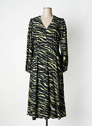 Robe mi-longue manches longues manches longues noir B.YOUNG femme