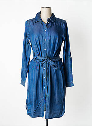 Robe mi-longue manches longues manches longues bleu VILA femme