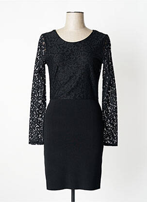 Robe courte manches longues manches longues noir MORGAN femme