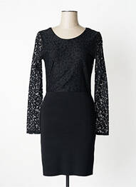 Robe courte manches longues manches longues noir MORGAN femme